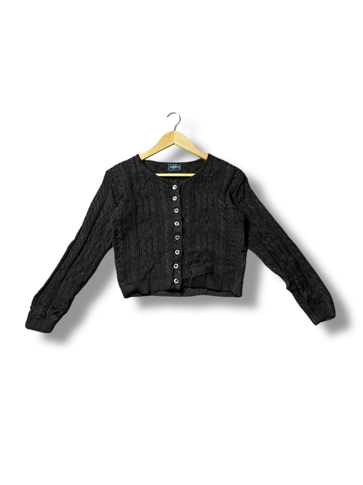 Designer × Kenzo × Vintage Kenzo Vintage Textured Knitwear Croptop (43) Size XS / US 0-2 / IT 36-38 - 1 Thumbnail