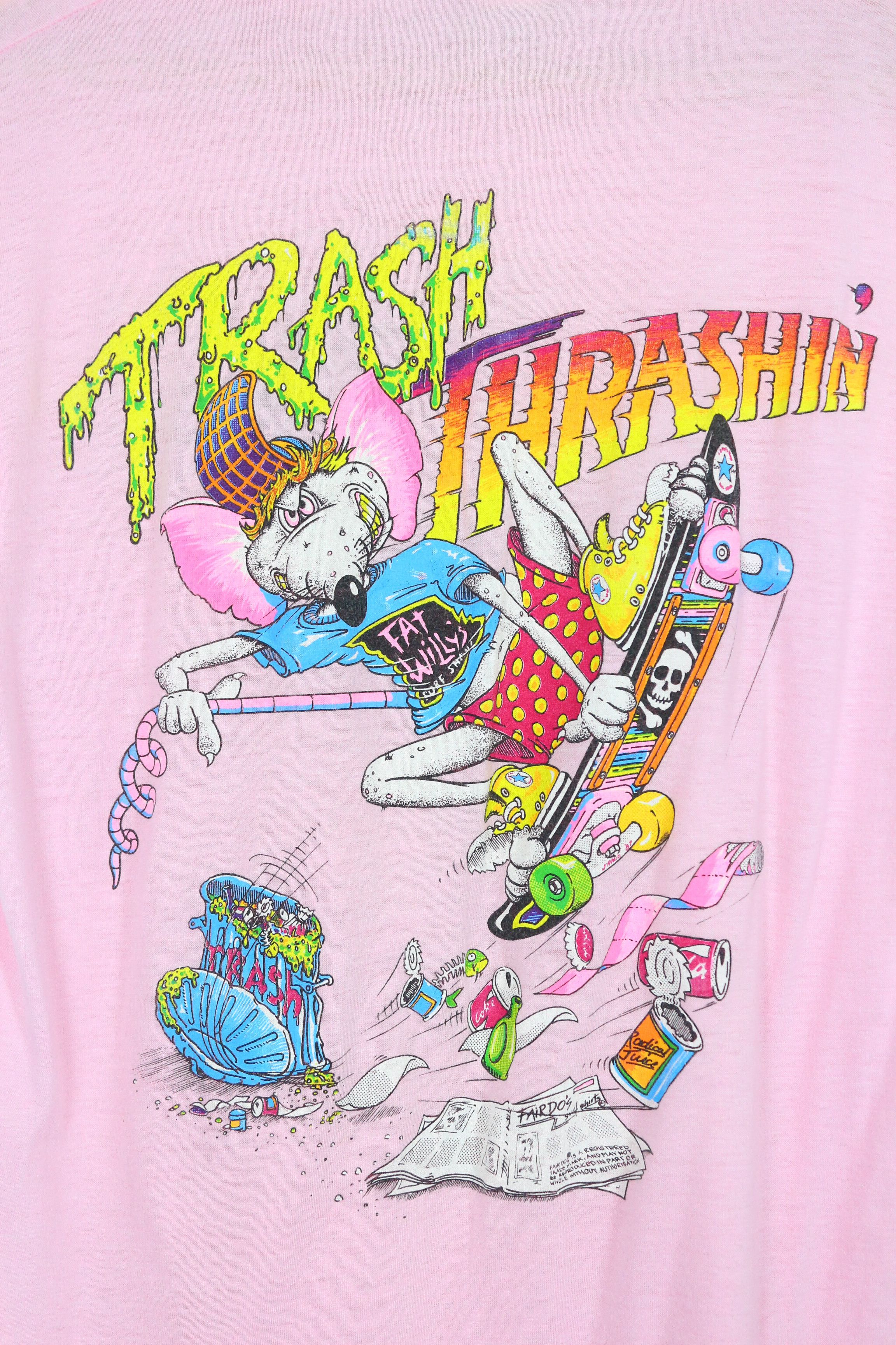 Thrasher × Vintage Trash Thrashin Skateboarding Rat USA Made Tee T-shirt 90s Size M / US 6-8 / IT 42-44 - 5 Thumbnail