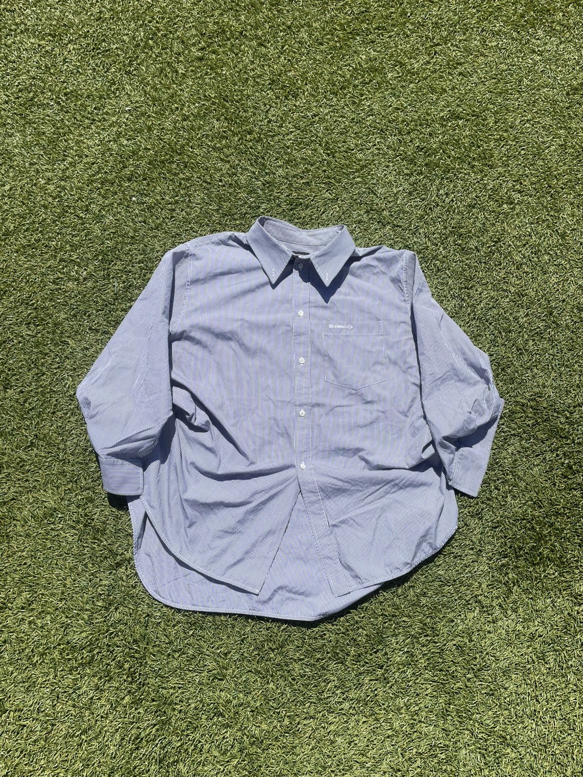 Balenciaga SS22 Balenciaga “YE24” Twisted Swing Stripe Button Up Size US M / EU 48-50 / 2 - 4 Thumbnail
