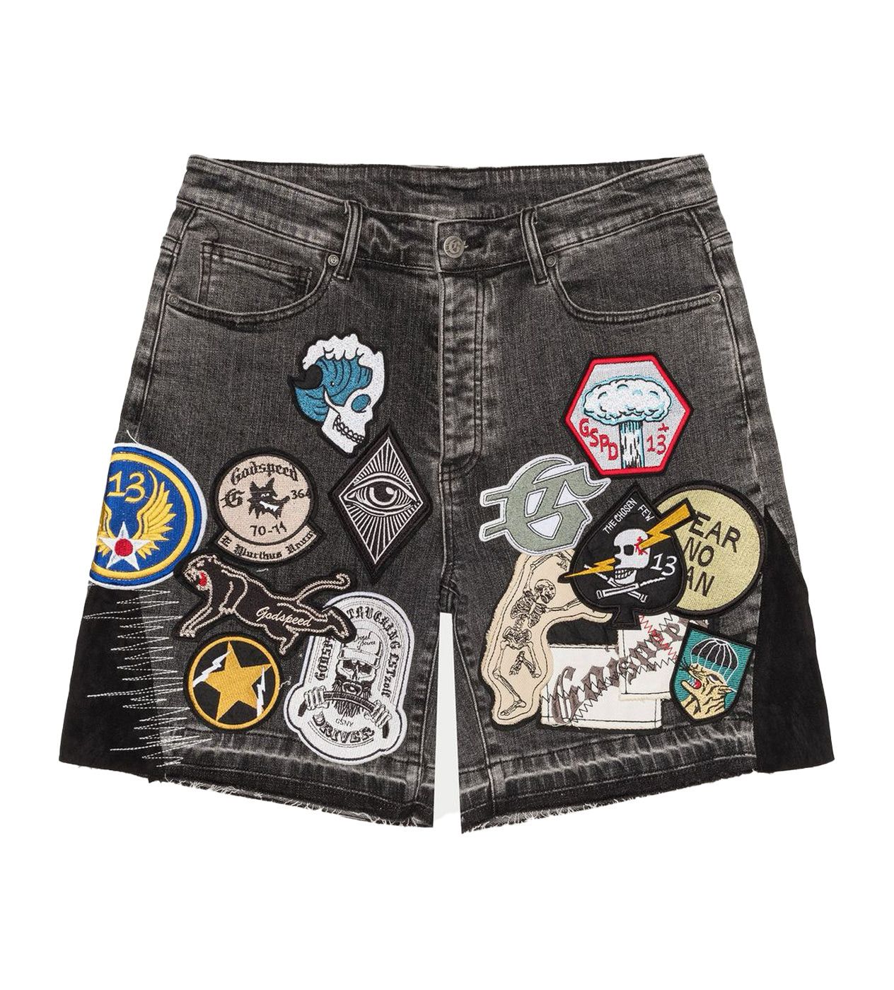 Godspeed Patchwork Denim Shorts V2 Grey Size US 30 / EU 46 - 1 Thumbnail