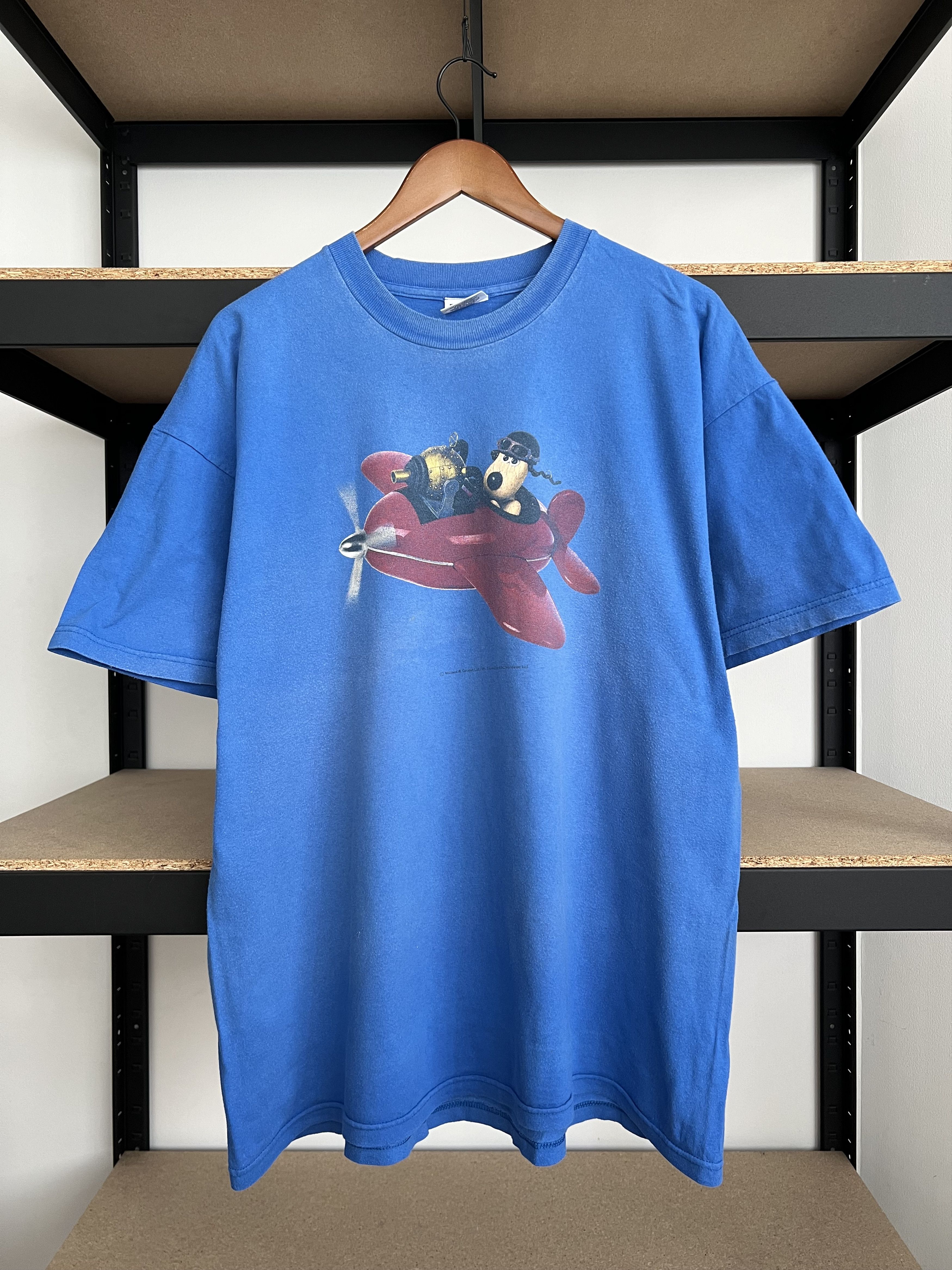 Cartoon Network Vintage 1989 Wallace and Gromit Cartoon Blue T-shirt Size US XL / EU 56 / 4 - 1 Thumbnail