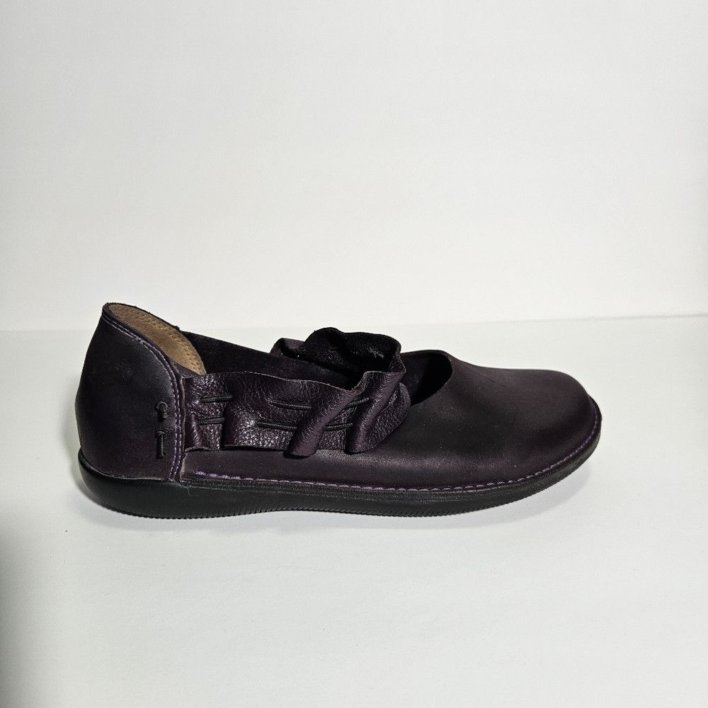 Other Loints of Holland Purple Nubuck Leather Ruffle Mary Jane Fl Size US 8 / IT 38 - 3 Thumbnail