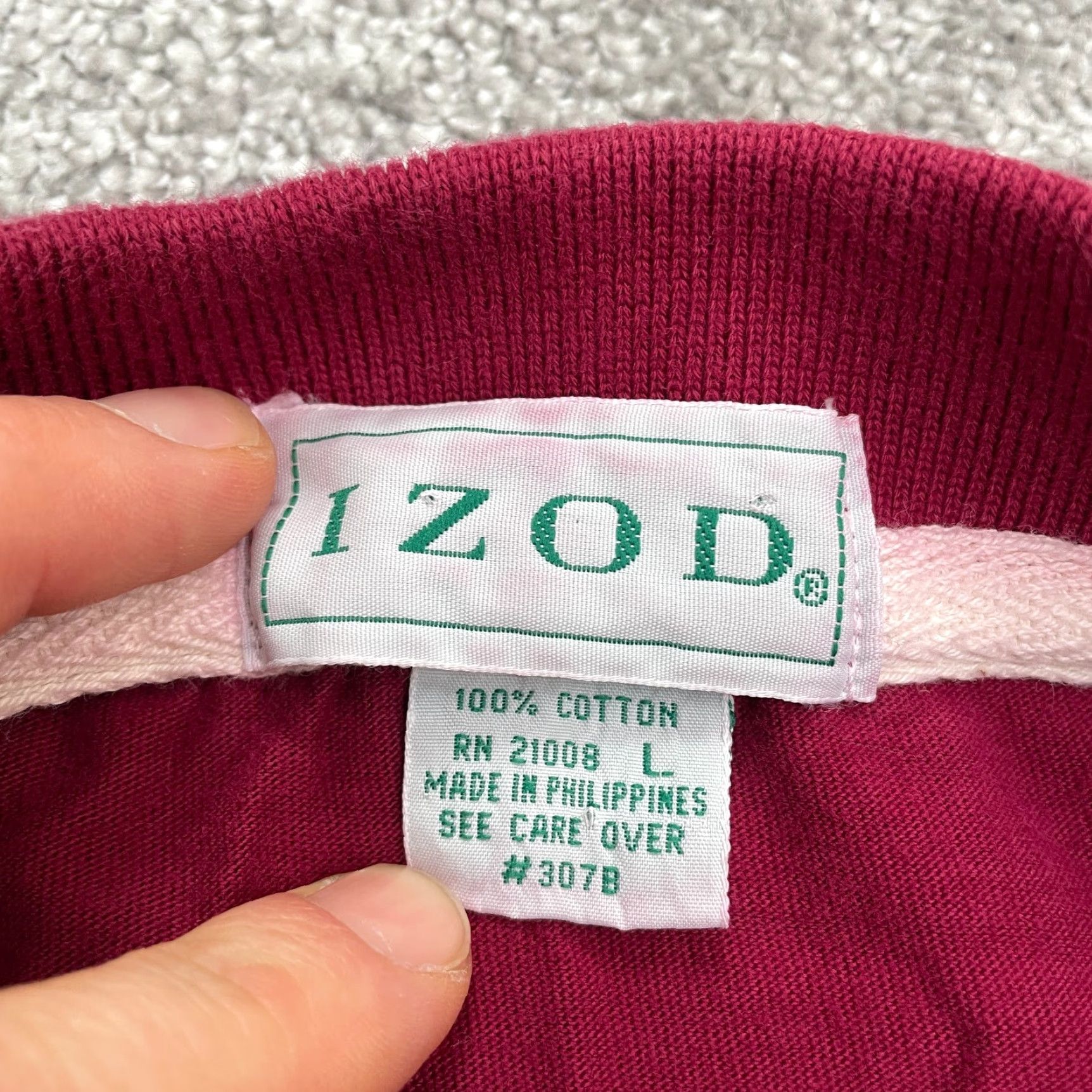 Izod VINTAGE IZOD Polo Shirt Mens L Red Cotton Short Sleeve Collared Pocket Golf Adult Large Red Smooth Logo 90s Mens Size US L / EU 52-54 / 3 - 6 Thumbnail