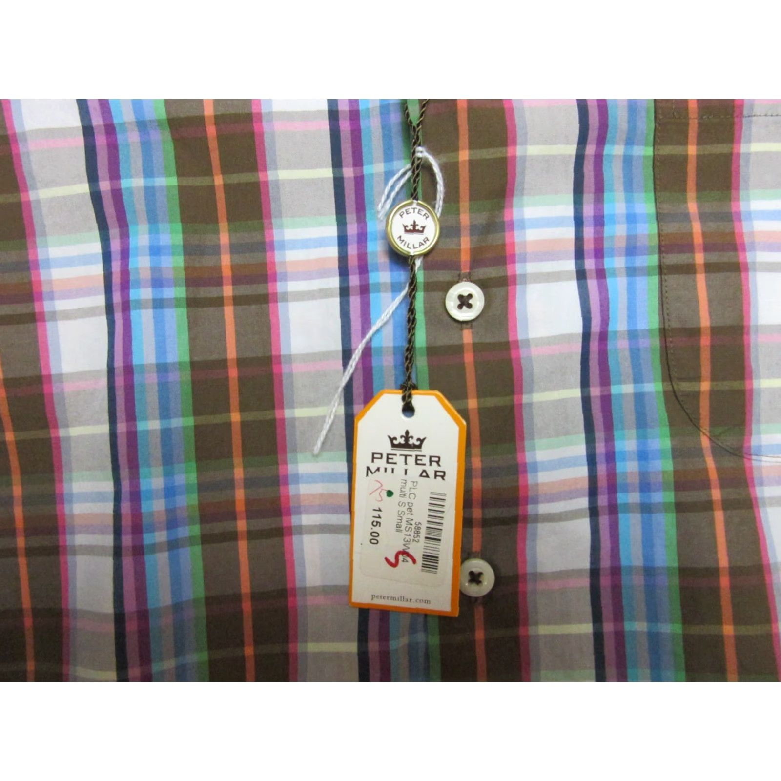 Peter Millar Peter Millar Shirt Mens Small Multicolor Blue Brown Plaid Weekender Casual Button-Down Shirt Size US S / EU 44-46 / 1 - 2 Thumbnail