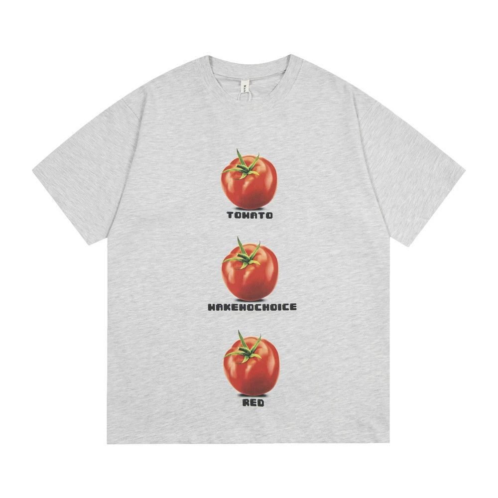 Vintage Men's trendy hip-hop loose tomato fruit print T-shirt Size US M / EU 48-50 / 2 - 1 Thumbnail