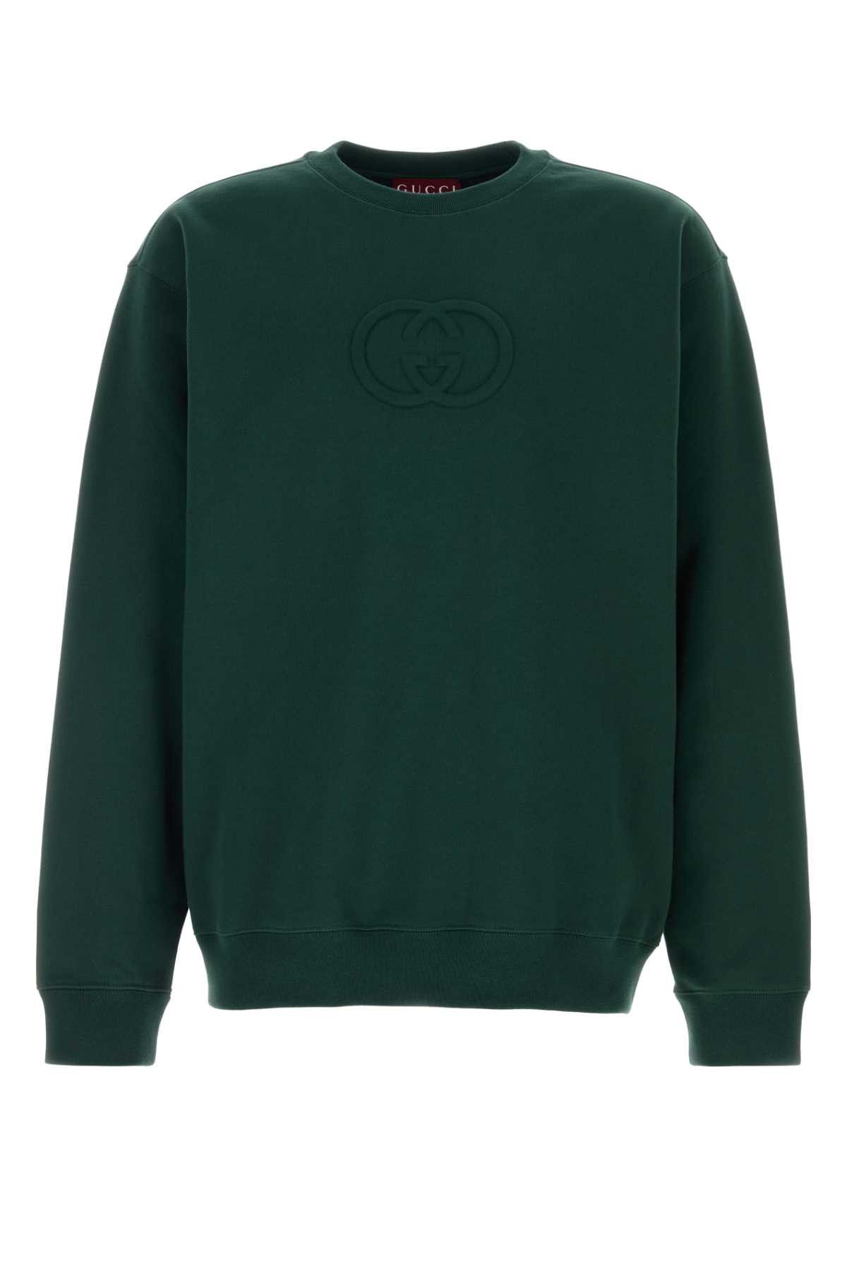 Gucci Bottle Green Cotton Sweatshirt Size US L / EU 52-54 / 3 - 1 Thumbnail
