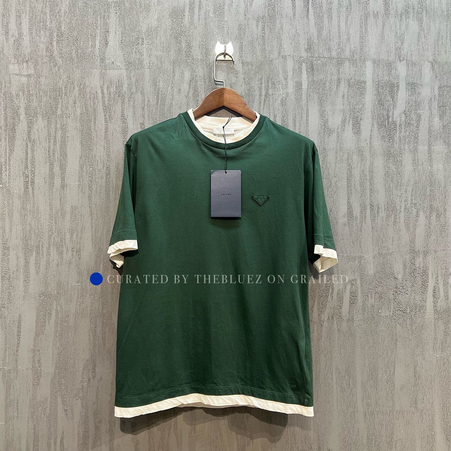 Prada Layered Logo Patch Green T-Shirt Size L Size US L / EU 52-54 / 3 - 1 Thumbnail