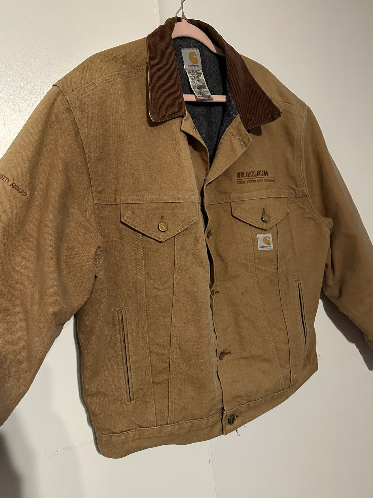 Carhartt × Vintage Vintage Carhartt Blanket Lined Trucker Jacket Embroidered Size US L / EU 52-54 / 3 - 6 Thumbnail