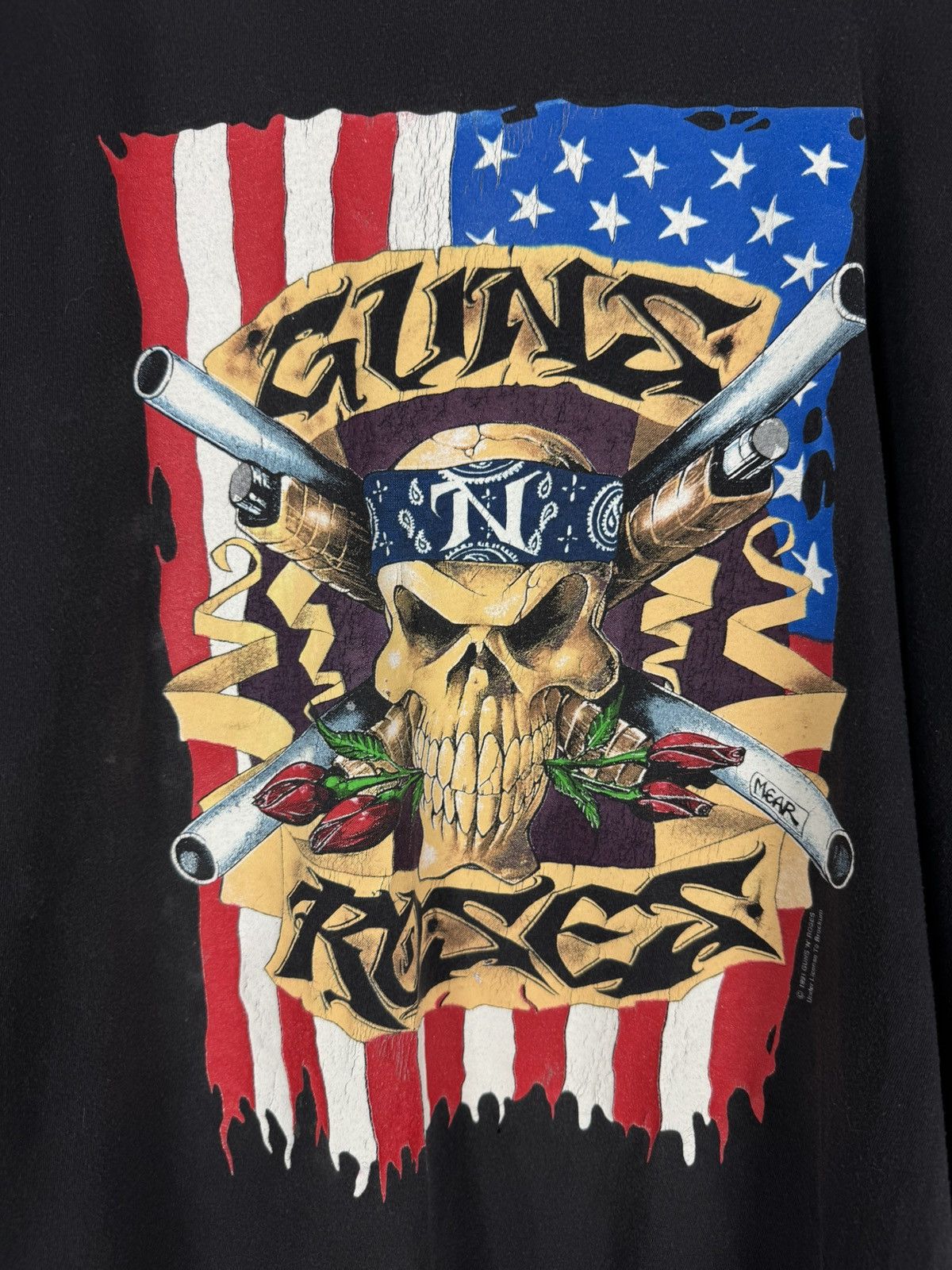 Band Tees 1991 Vintage Distressed Guns N Roses Skulls Graphic LS Shirt Size US XL / EU 56 / 4 - 5 Thumbnail