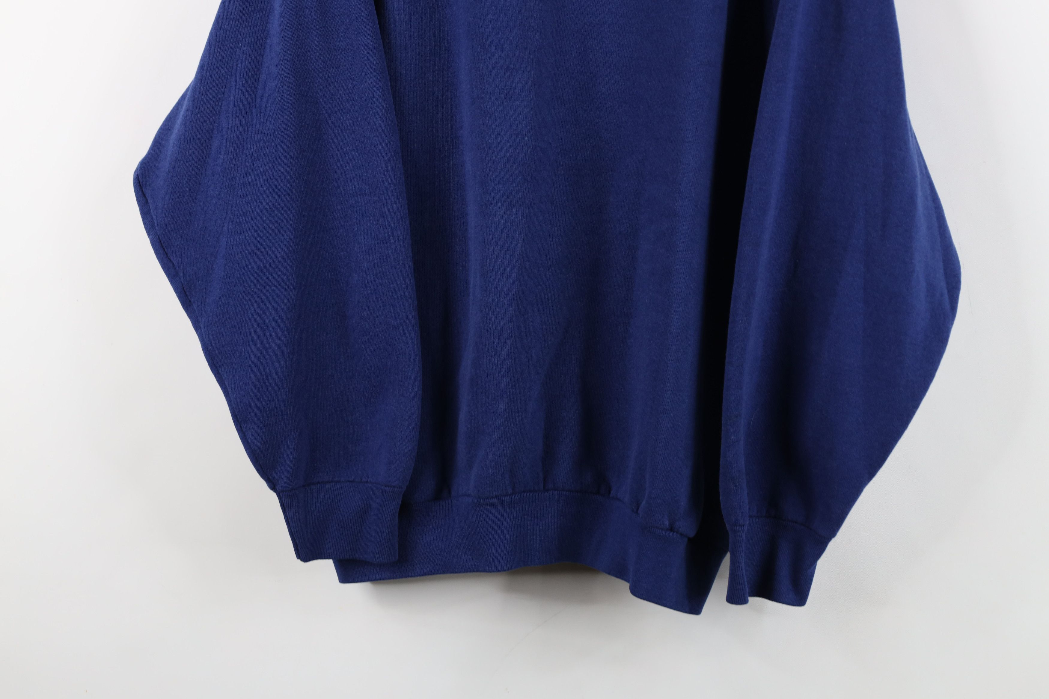 Vintage Vintage 90s Streetwear Blank Crewneck Sweatshirt Blue USA Size XL / US 12-14 / IT 48-50 - 3 Thumbnail