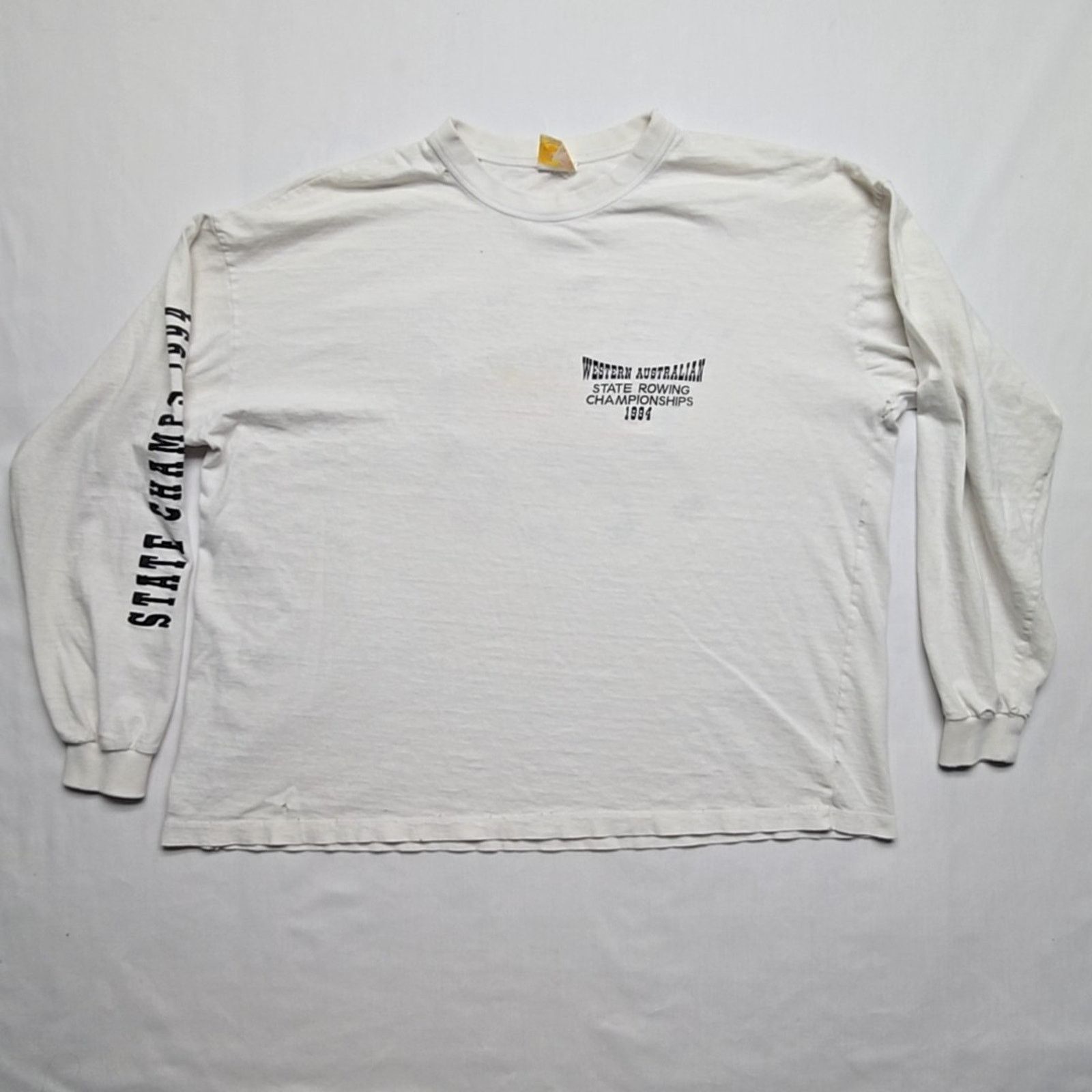 Vintage Vintage WA Rowing Shirt State Champs Australian White L Tee Size US L / EU 52-54 / 3 - 10 Thumbnail