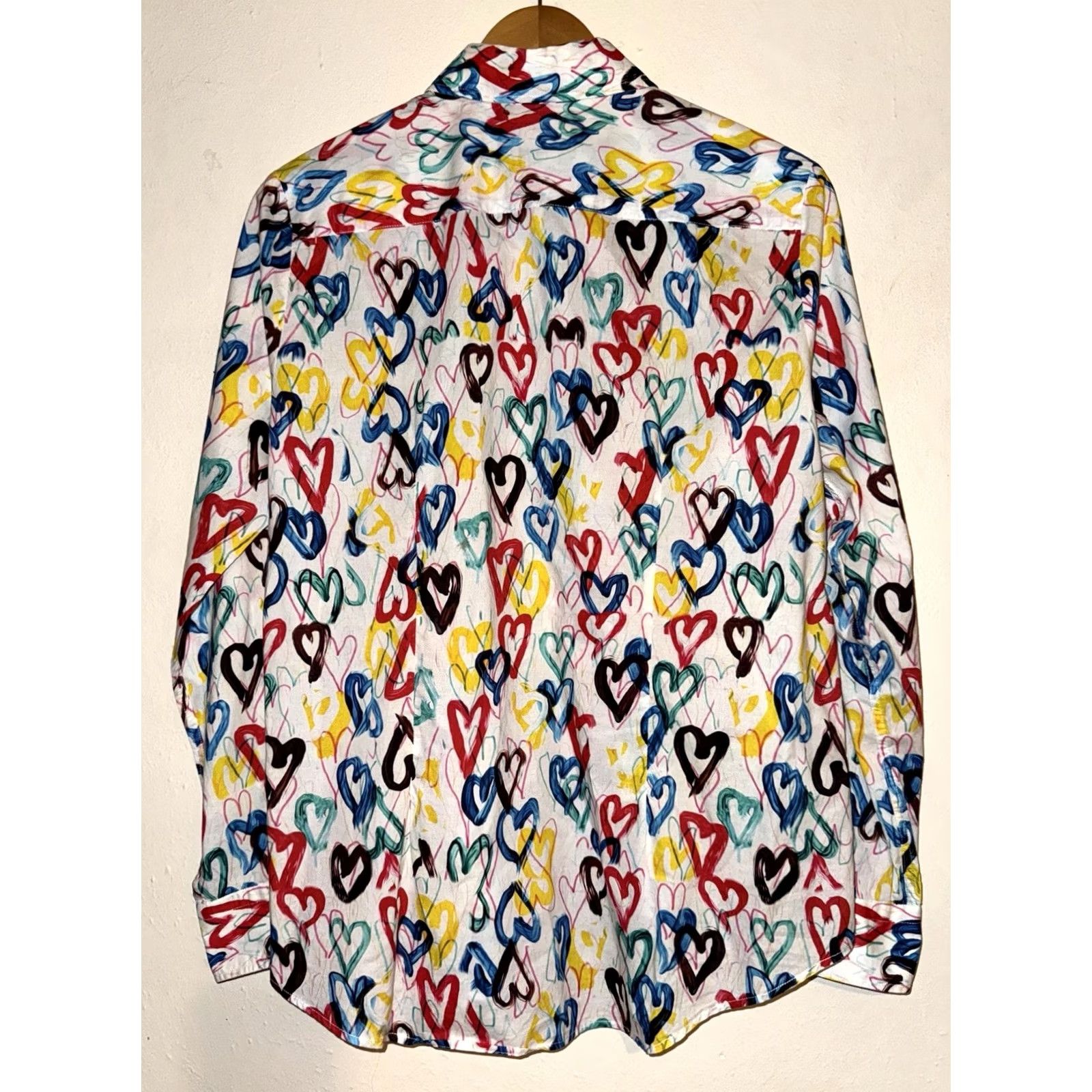 Vintage Rochelle Behrens The Shirt Womens Small Button-Up Hearts Long Sleeve White 100% Cotton Regular Fit Collared Button-Down Shirt Mens Womens Girls Boys Size S / US 4 / IT 40 - 7 Thumbnail