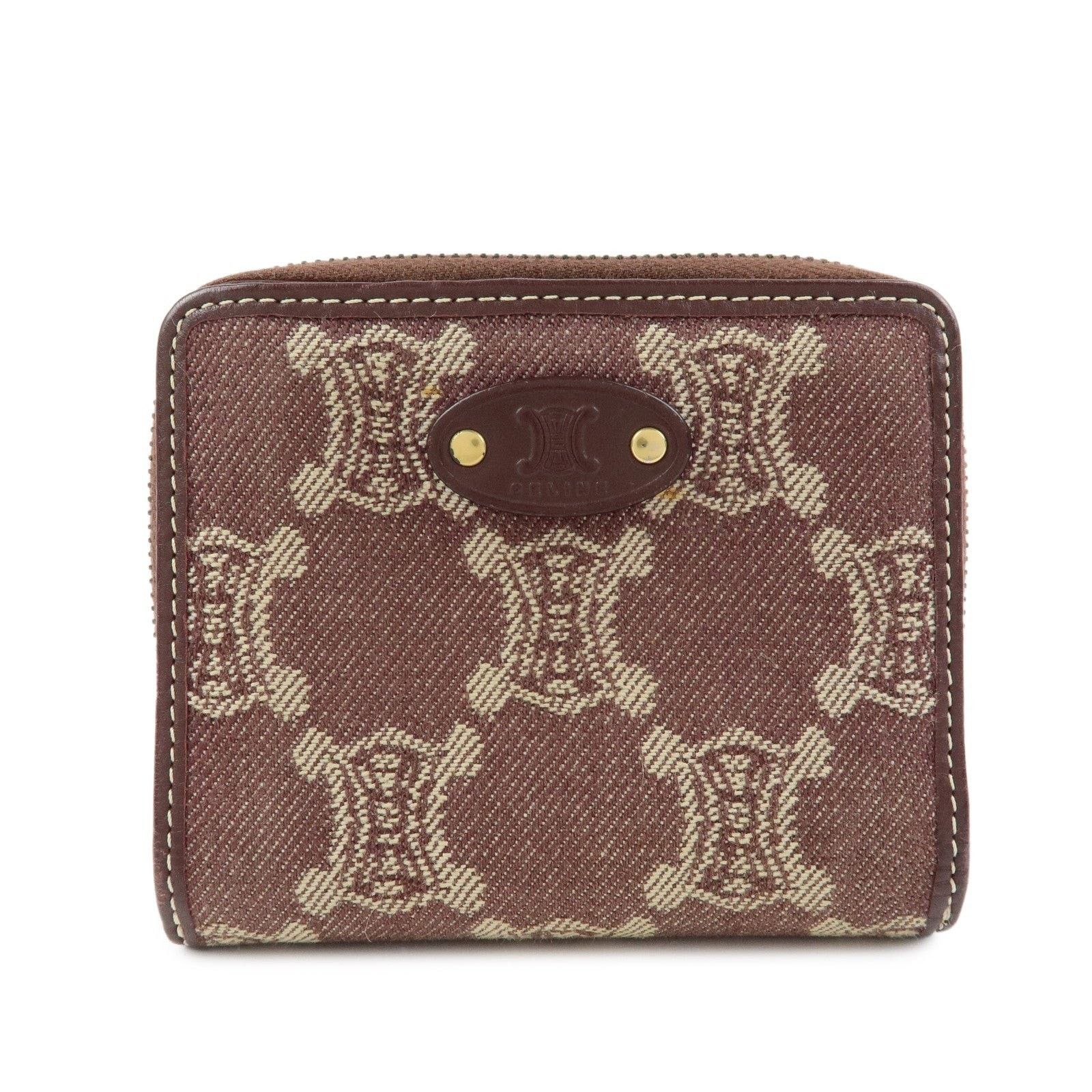 Celine Celine Macadam Denim Wallet Burgundy Size ONE SIZE - 1 Thumbnail