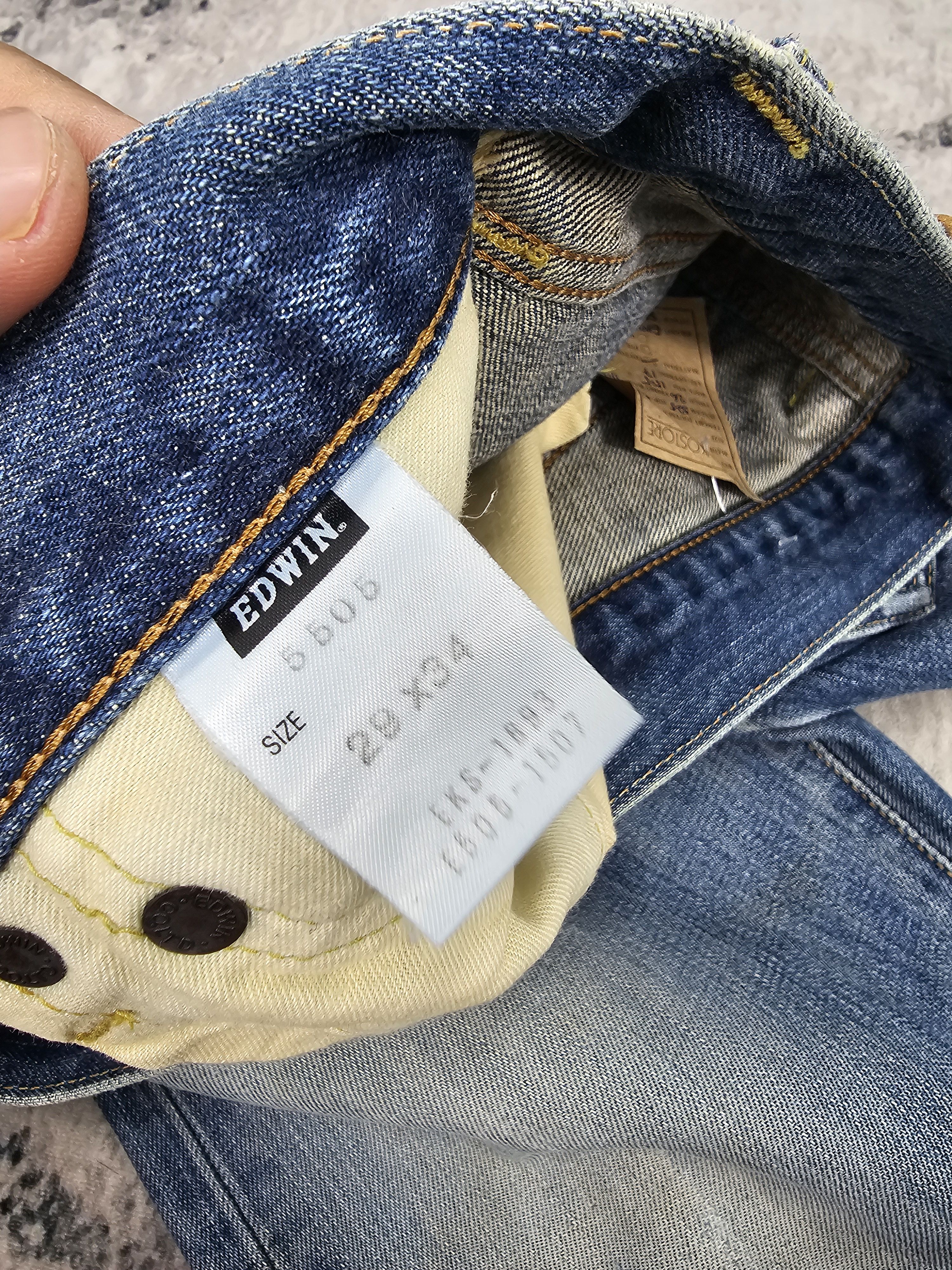 Edwin EDWIN 505 X Selvedge Redline Faded Ripped Jeans JB0316 Size US 30 / EU 46 - 14 Thumbnail