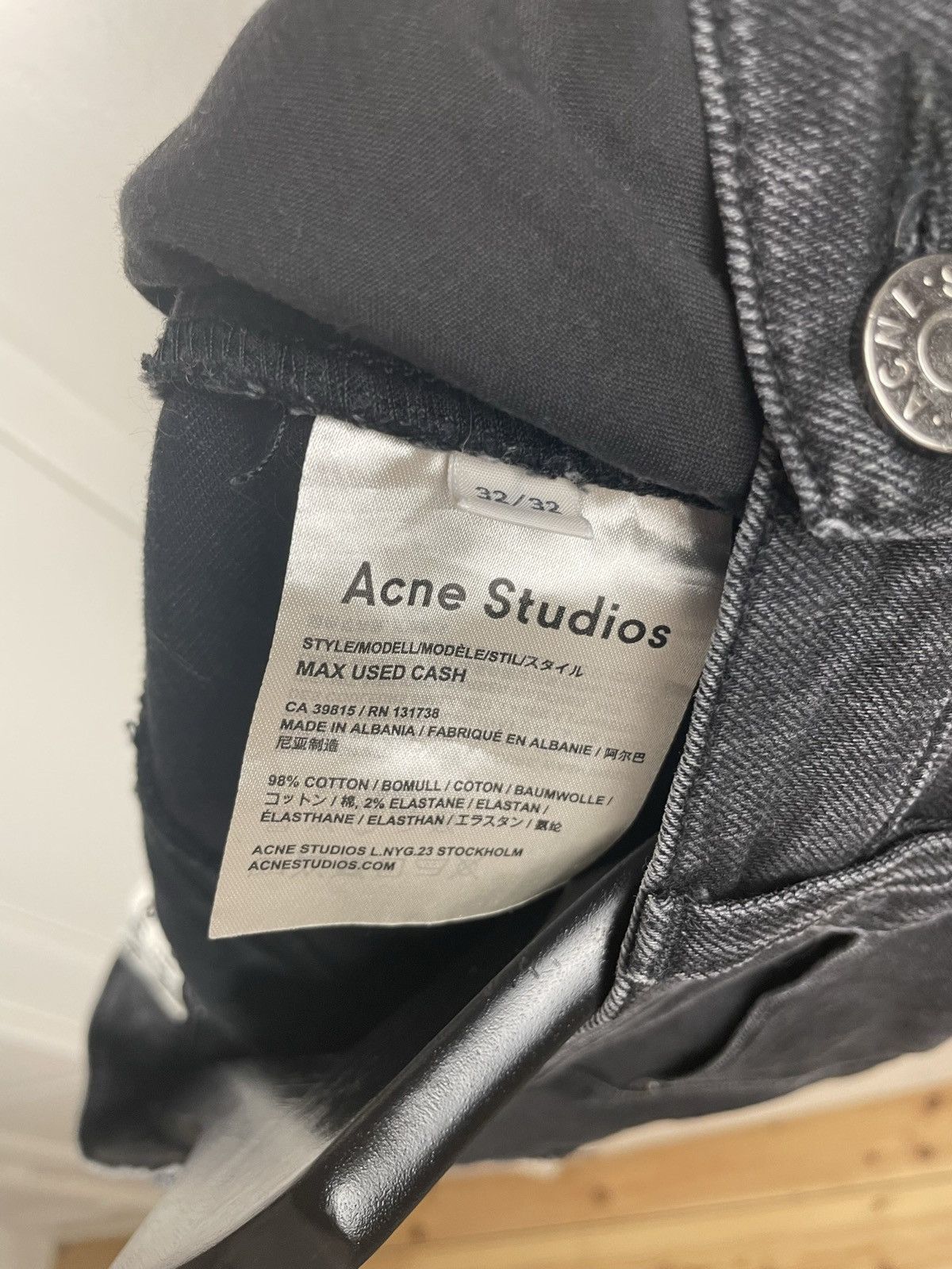 Acne Studios Acne Studios denim jeans grey/black max used cash Size US 32 / EU 48 - 6 Thumbnail
