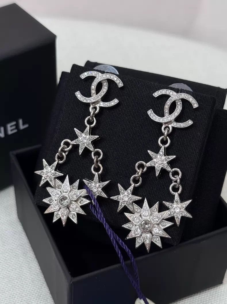 Chanel Chanel Five-star full-diamond long earrings Size ONE SIZE - 2 Thumbnail