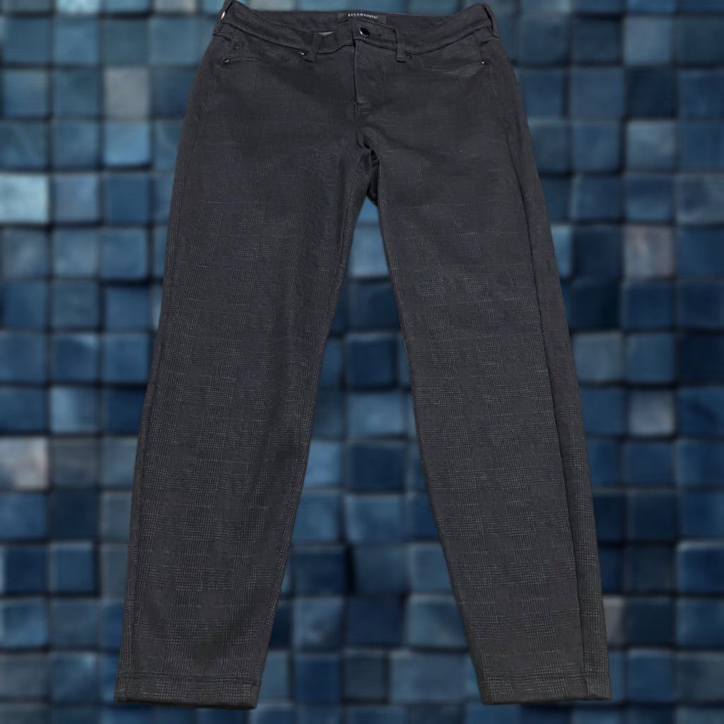 Vintage Liverpool Jeans Liverpool 10P Pants Black Plaid Mid Rise Skinny Ankle Petite Womens Size 29" - 1 Thumbnail