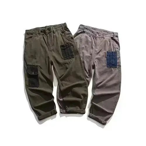 Other 20AW Indigo Union Japan Olive Pocket Patchwork Pants Size US 31 - 4 Thumbnail