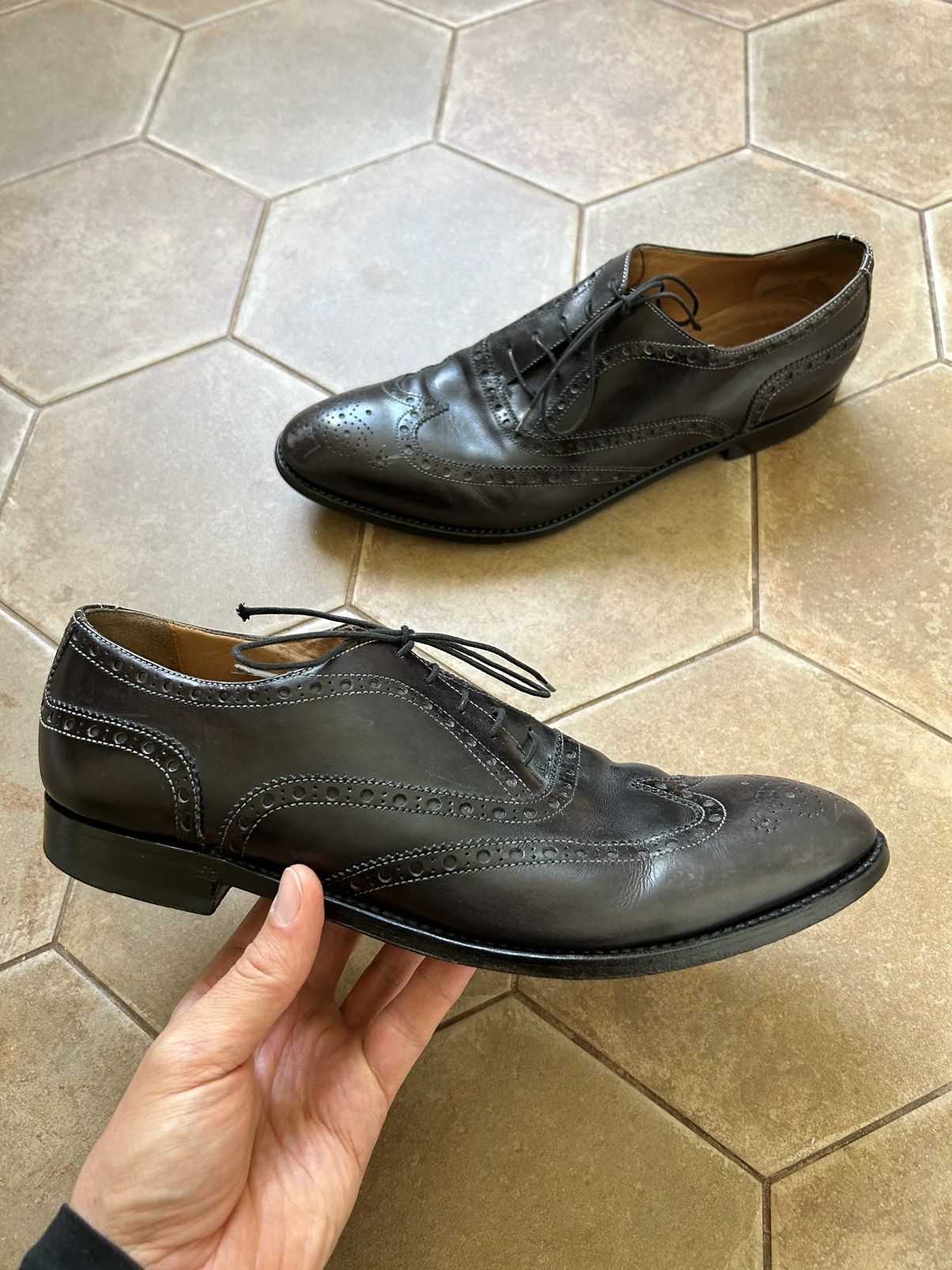 Paul Smith PS Paul Smith Black Leather Wing Tip Brogues Shoes Size US 10 / EU 43 - 1 Thumbnail