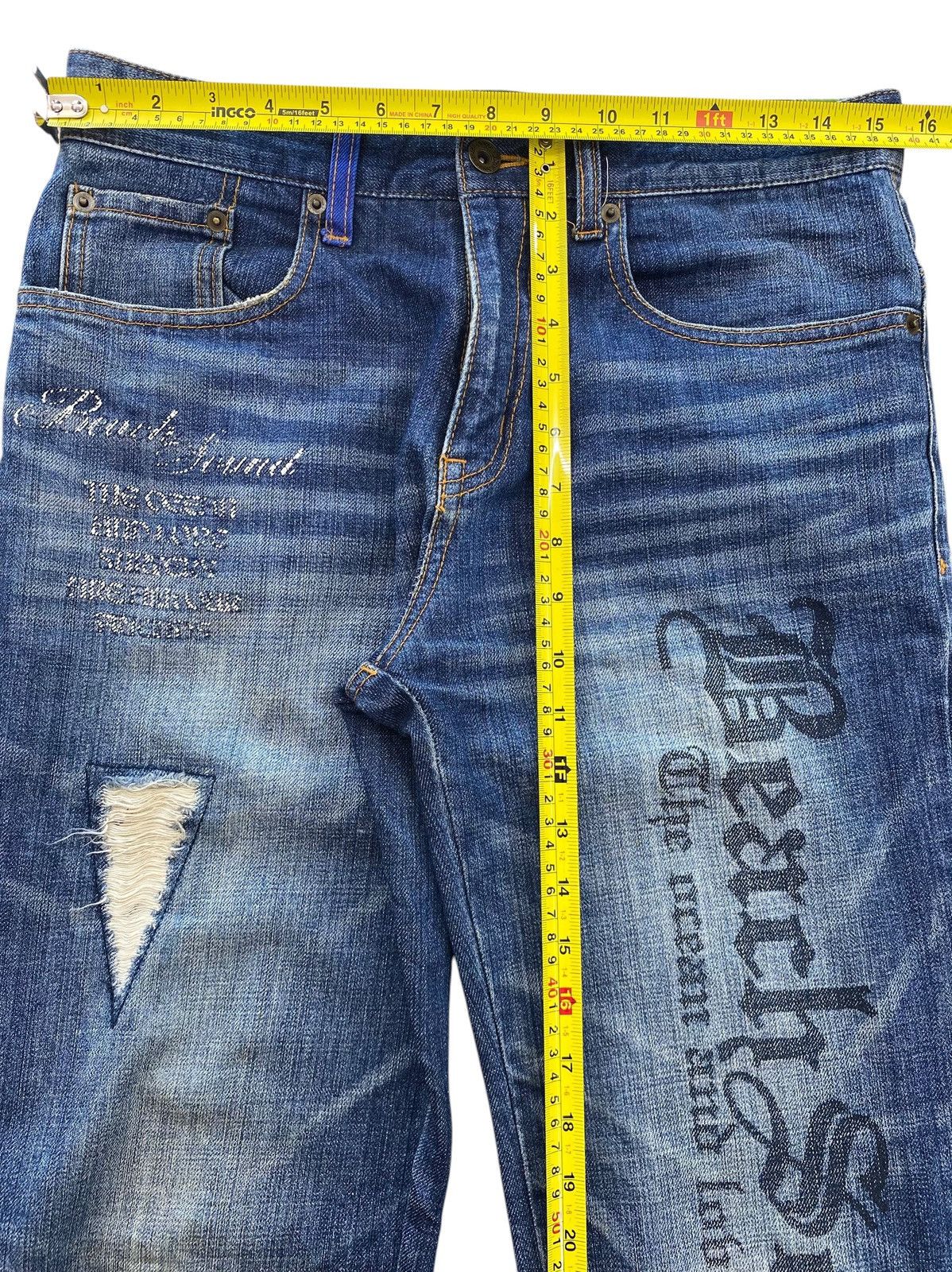 Japanese Brand Japanese Brand Faded Wash Whiskered Style Straight Leg Jeans Size US 31 - 6 Thumbnail