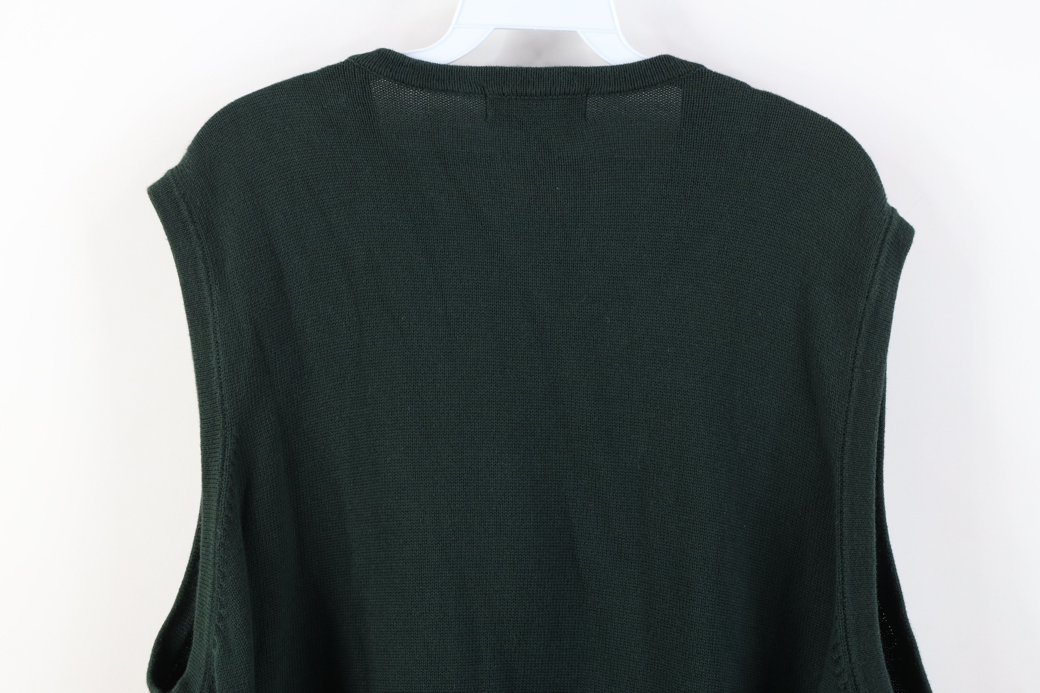 Eddie Bauer Vintage 90s Eddie Bauer Blank Cotton Knit Sweater Vest Green Size US XXL / EU 58 / 5 - 9 Thumbnail