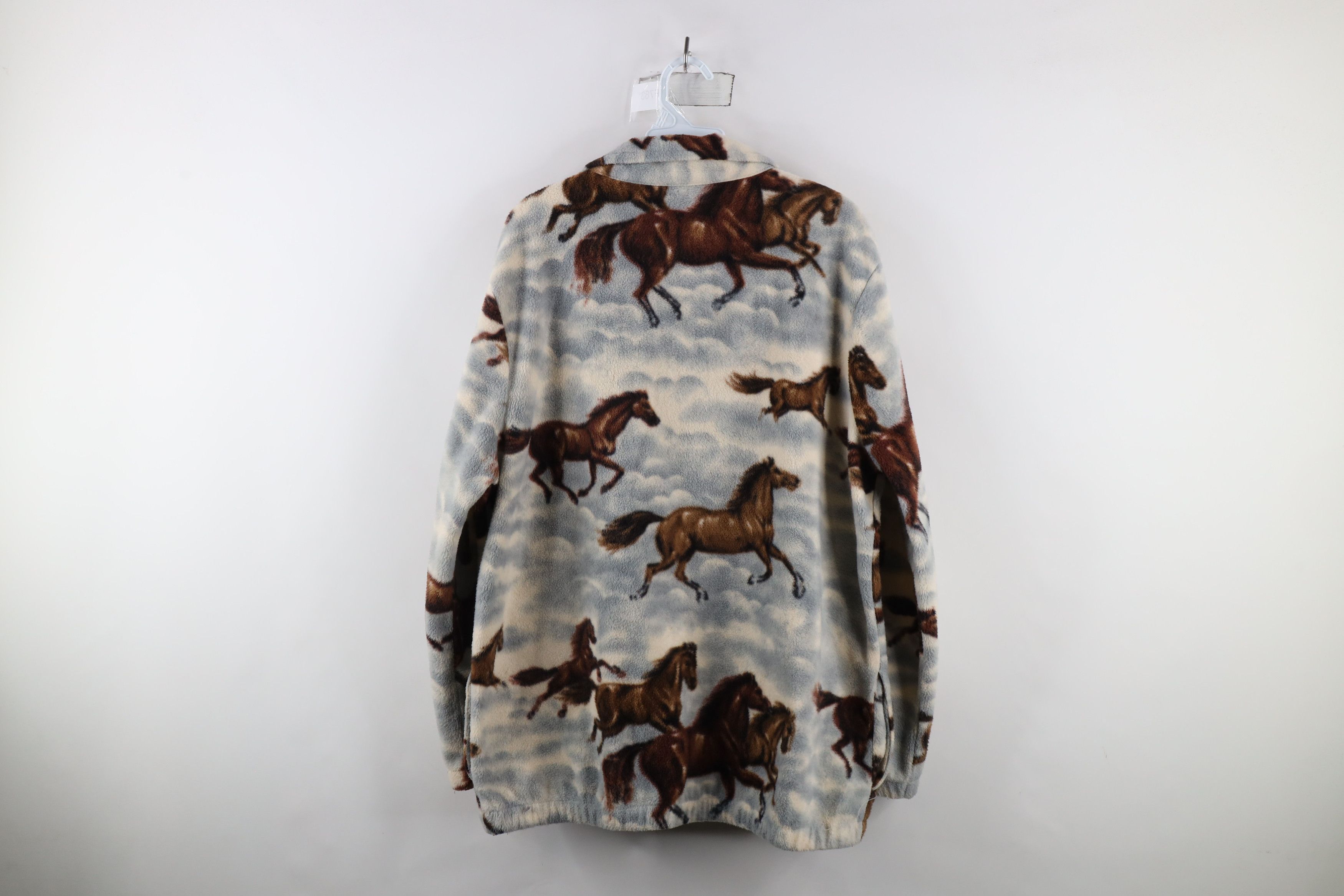 Vintage Vintage 90s Streetwear Equestrian Over Print Fleece Jacket Size XL / US 12-14 / IT 48-50 - 11 Thumbnail