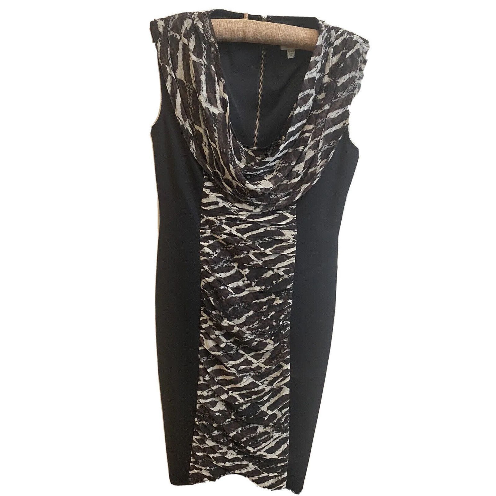 Anthropologie tracy reese Silk Dress animal Print With Black Sheath, 8 Size M / US 6-8 / IT 42-44 - 1 Thumbnail