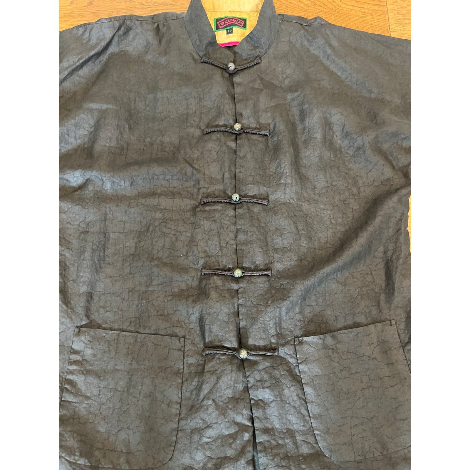 Vintage Vtg Kenki Black Textured Chinese Jacket Silk Interior S 1L Size L / US 10 / IT 46 - 5 Thumbnail