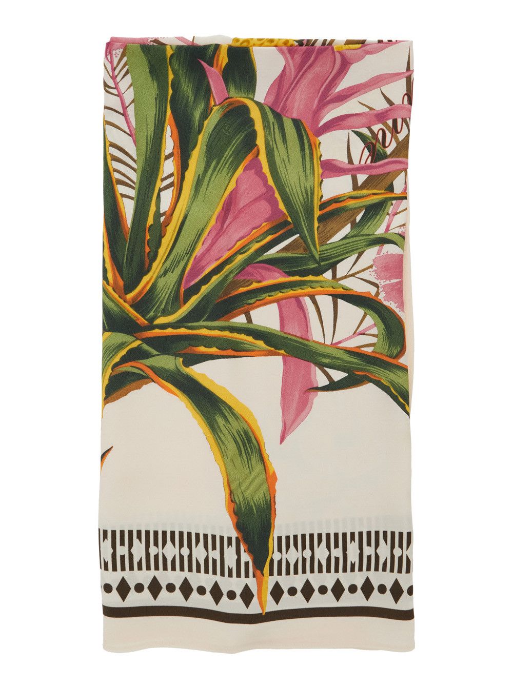 Multicolor Scarf with All-Over Print in Silk Woman