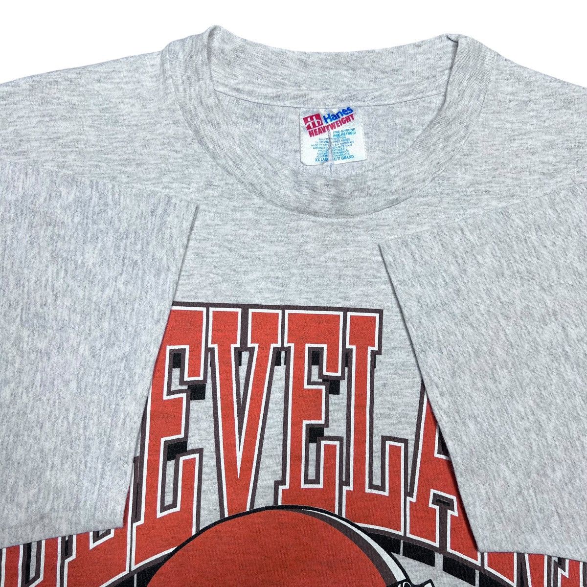 NFL × Vintage 90s NFL Cleveland Browns 3D Spell Out Helmet Football Tee Size US XXL / EU 58 / 5 - 2 Thumbnail