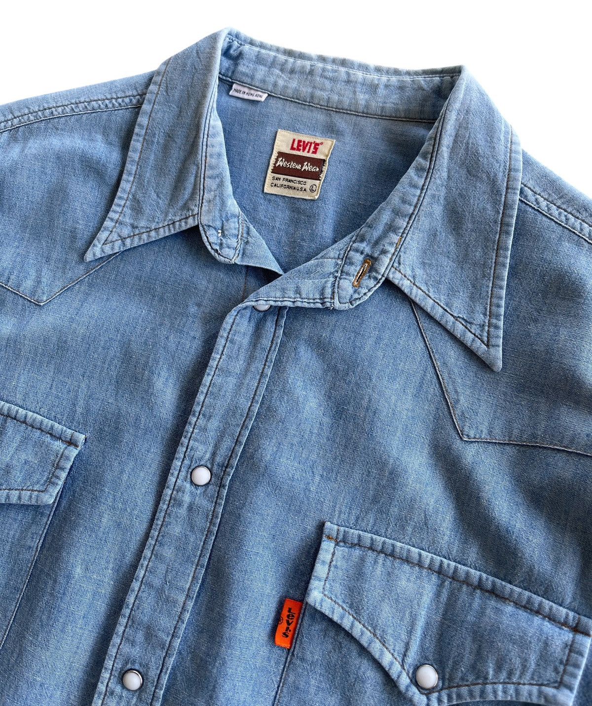 Levi's Vintage Clothing Levis Orange Tab Western Denim Shirt Size US L / EU 52-54 / 3 - 6 Thumbnail