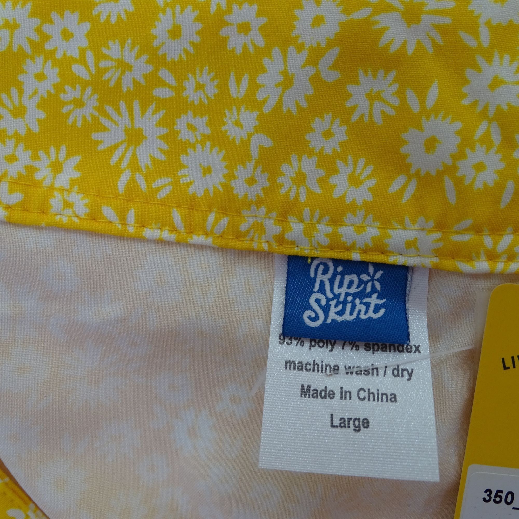 Other RipSkirt Hawaii Women Yellow Ditsy Daisy Wrap Skirt Size L Size 35" - 6 Thumbnail