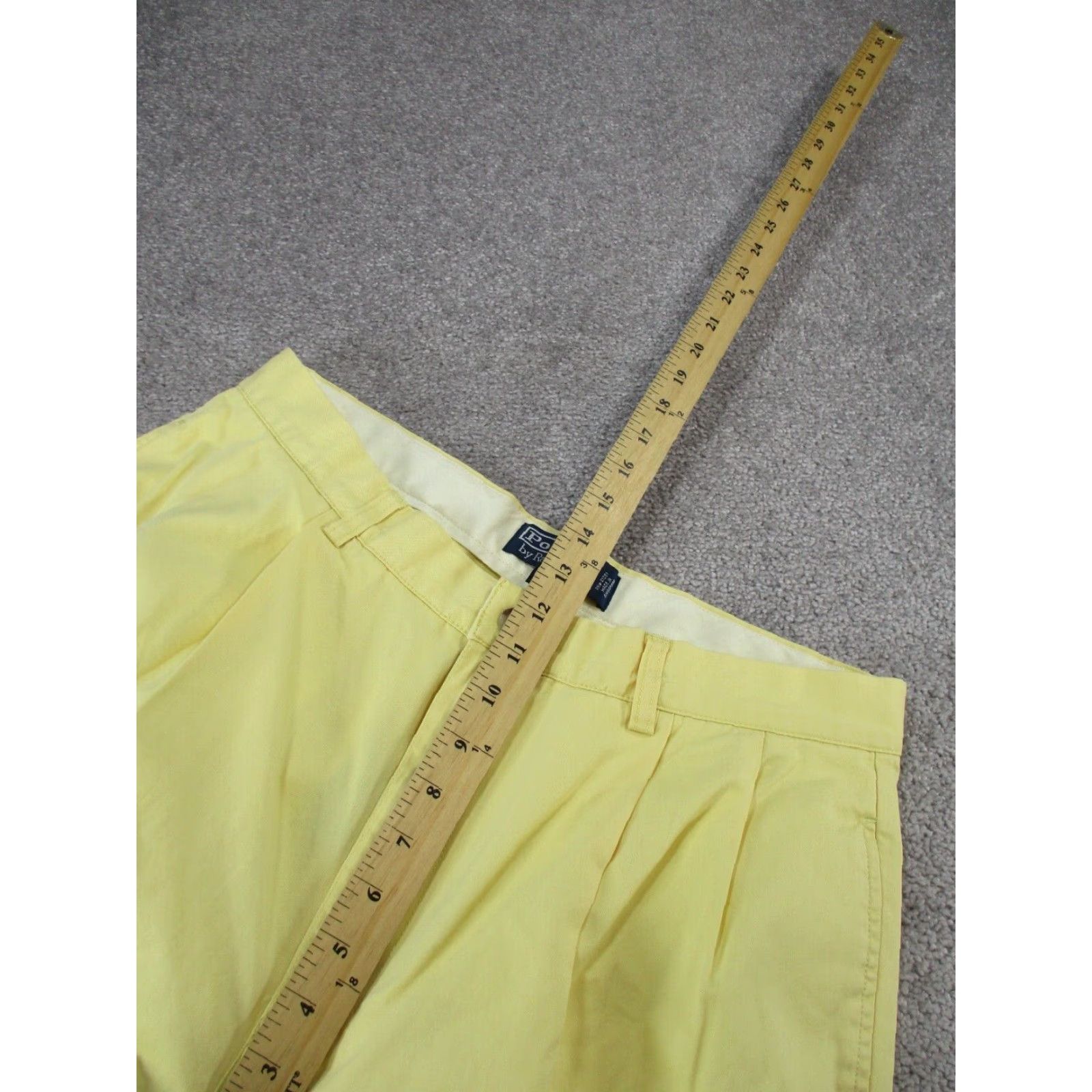 Polo Ralph Lauren VINTAGE Polo Ralph Lauren Pants Mens 33 Yellow Pleated Cotton Dress Pants 90s Preppy USA Mens Size US XS / EU 42 / 0 - 7 Thumbnail