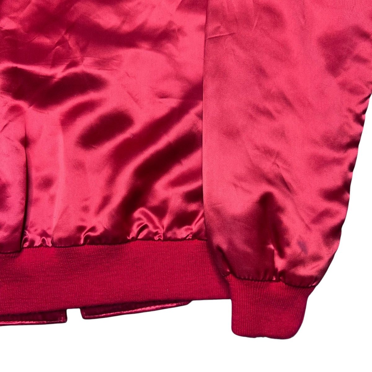 Chevrolet × Vintage 80s Chevrolet Corvette Embroidered Red Satin Bomber Jacket Size US L / EU 52-54 / 3 - 22 Thumbnail