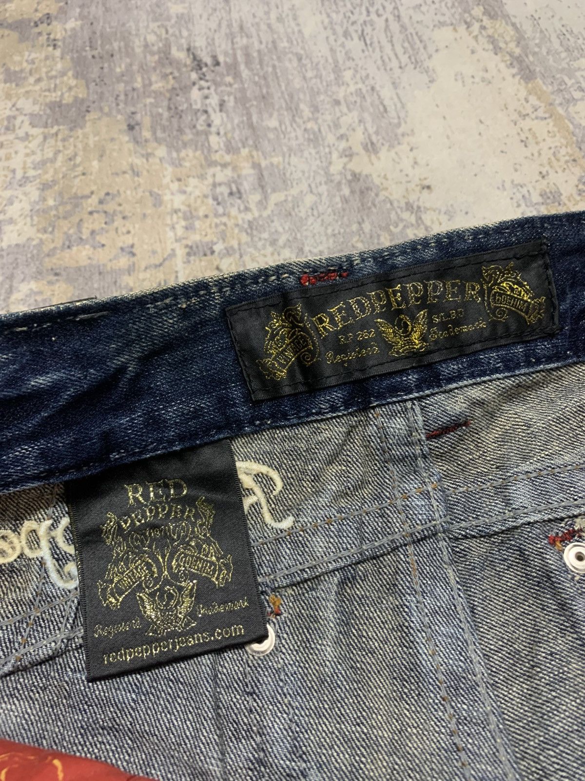 If Six Was Nine Vintage Red pepper Flared Distressed Jeans Size US 32 / EU 48 - 11 Thumbnail