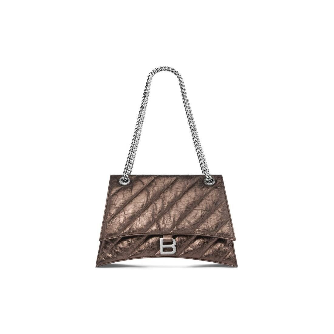 Balenciaga Crush Medium Chain Bag Metallized Quilted Bronze Size ONE SIZE - 1 Thumbnail