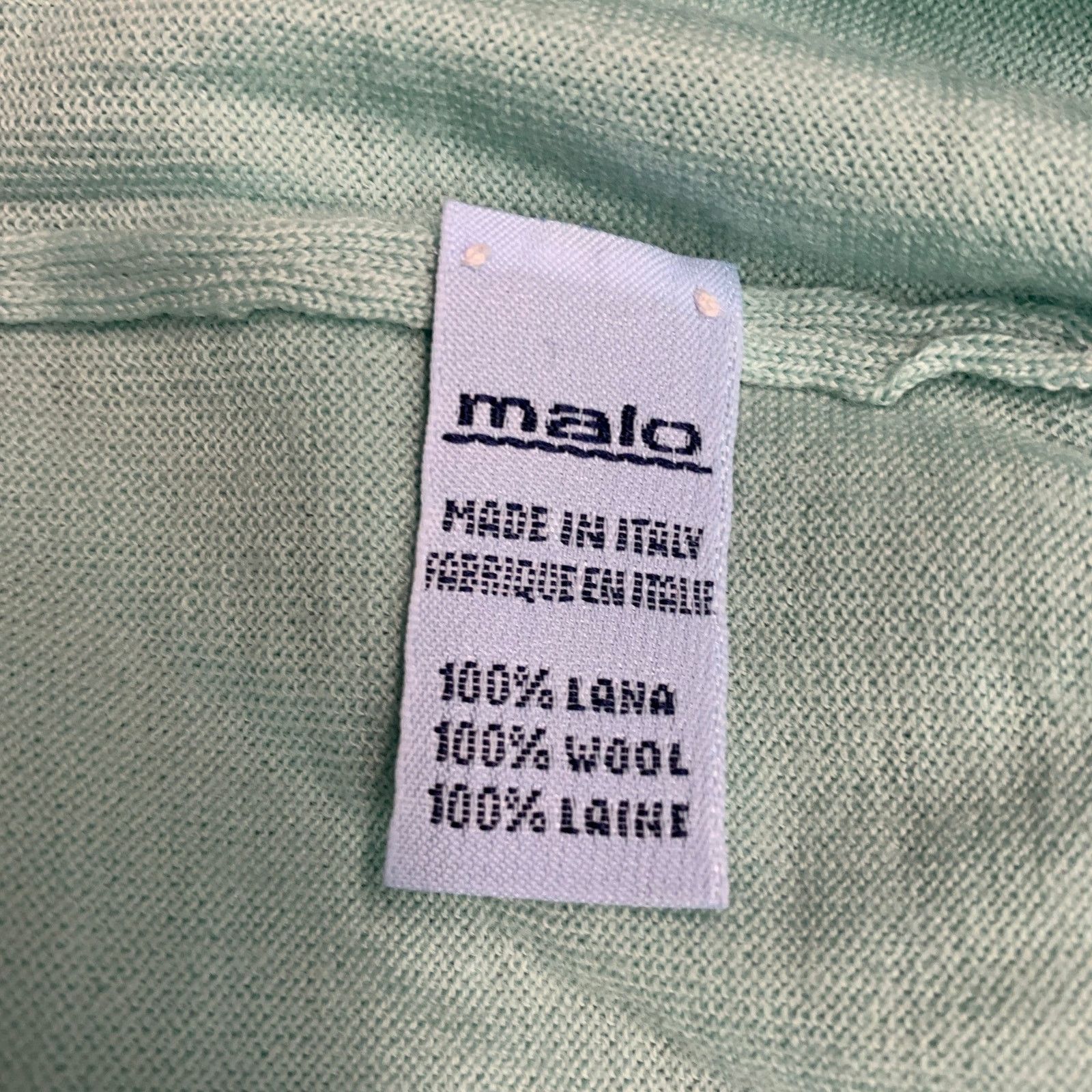 Malo MALO Size XXL Mint Green Knit Wool Polo Pullover Size US XXL / EU 58 / 5 - 6 Thumbnail