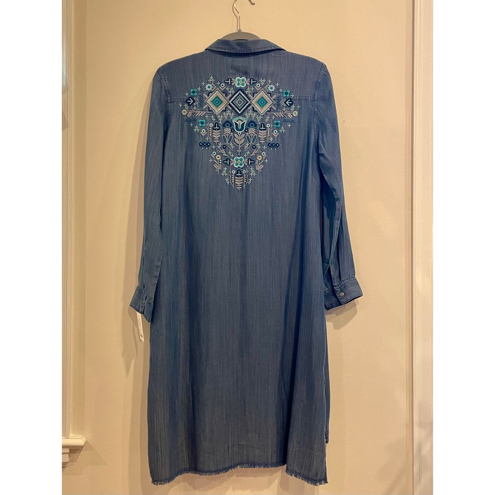 Overland Carley Indigo Tencel Embroidered Dress (S) in Blue, Women's — image 3 of 5