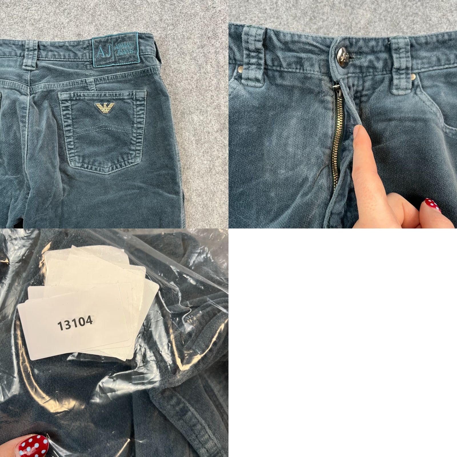 Vintage Armani Jeans Jeans Moleskin Velour Straight 31 30 UK 10 Blue Vintage GA Womens Regular Stretch Pants Size 32" / US 10 / IT 46 - 9 Thumbnail