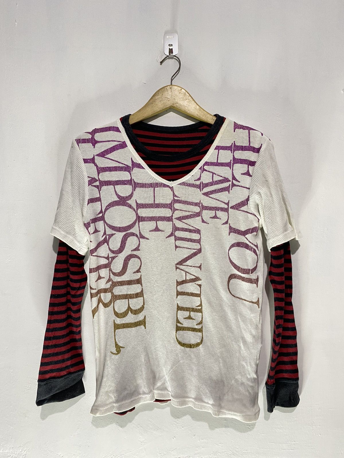 If Six Was Nine × Japanese Brand × Le Grande Bleu (L.G.B.) 2in1 Bacolod poem double layer hybrid tshirt Size US L / EU 52-54 / 3 - 1 Thumbnail