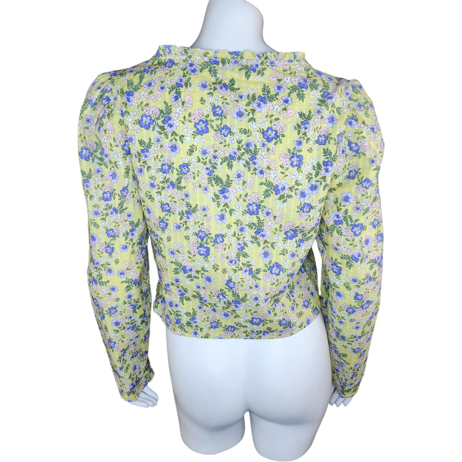 Topshop NWT Topshop Womens Size 8 Green Purple Floral Cropped Ruffle Size M / US 6-8 / IT 42-44 - 21 Thumbnail