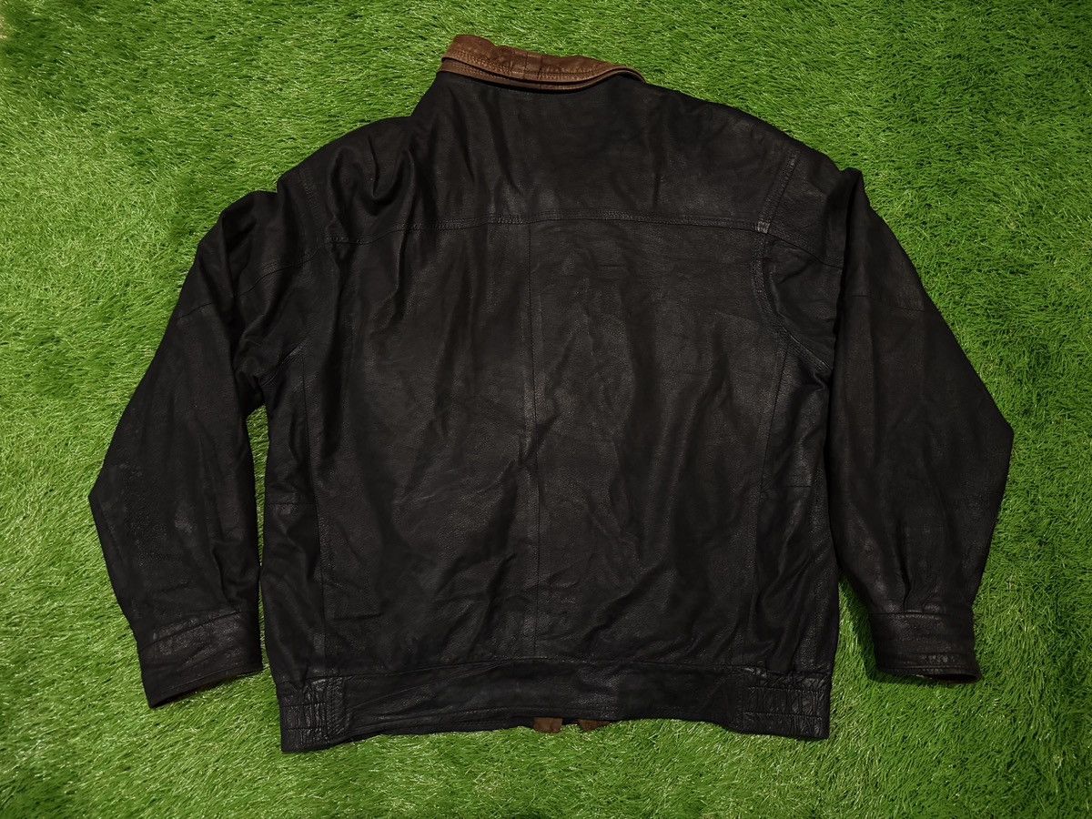 Remy VTG Remy Soft Leather Bomber Jacket Blk Brown Double Collar Size US L / EU 52-54 / 3 - 7 Thumbnail