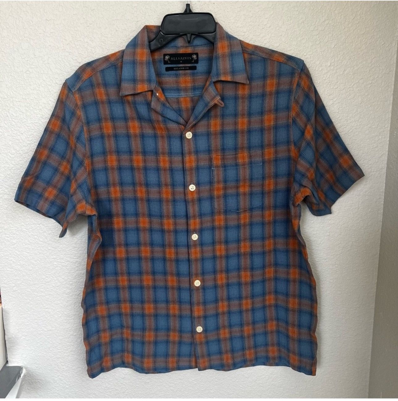 Allsaints NWT $169 AllSaints Talaia Check Short Sleeve Button-Up Shirt Size US M / EU 48-50 / 2 - 4 Thumbnail