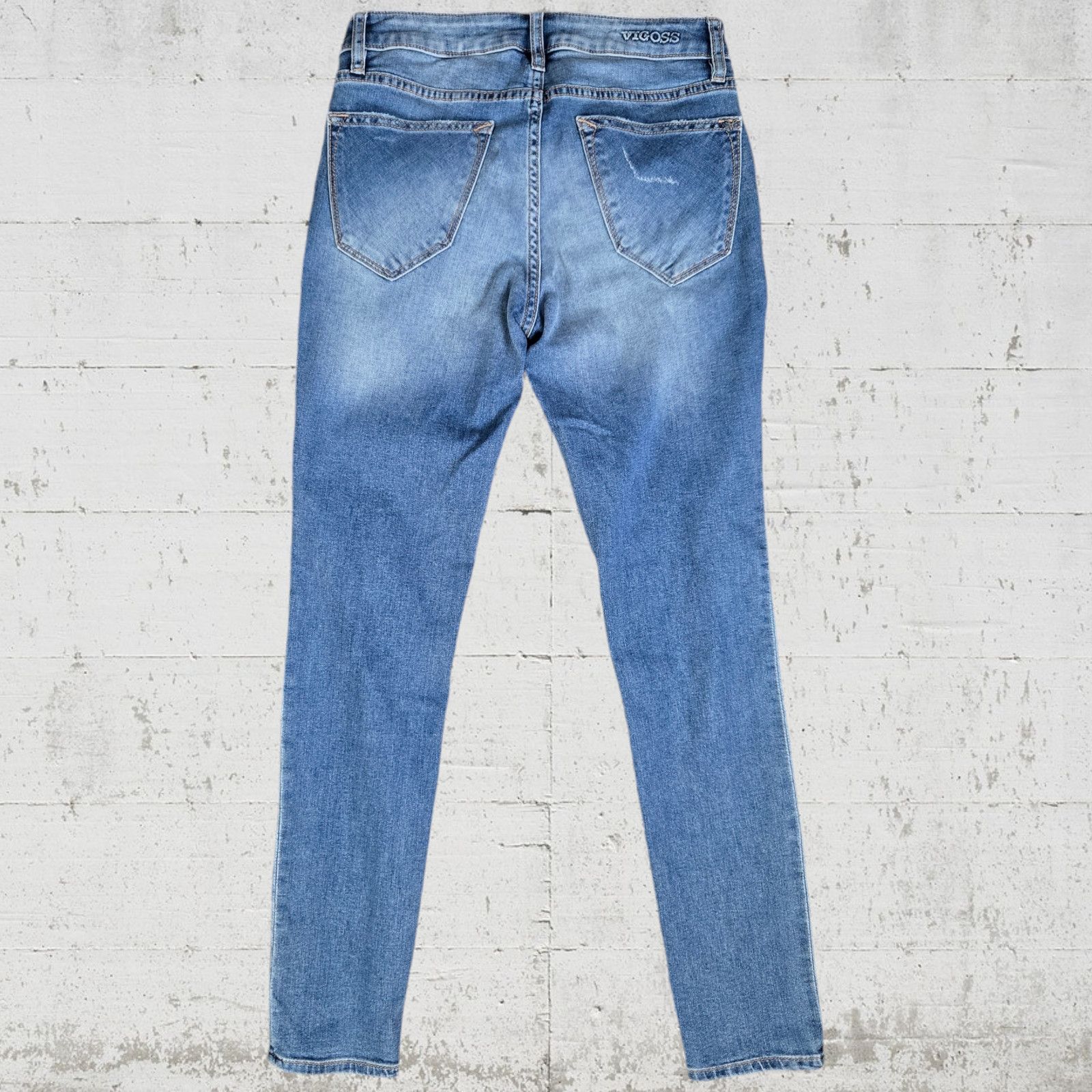 Other Vigoss Medium Wash Distressed Tomboy Skinny Jeans Size 27 Size 27" / US 4 / IT 40 - 6 Thumbnail