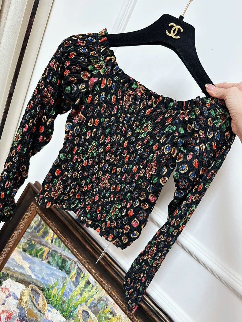 Chanel Chanel 21C early spring gem pattern one-shoulder pleated t Size XS / US 0-2 / IT 36-38 - 3 Thumbnail