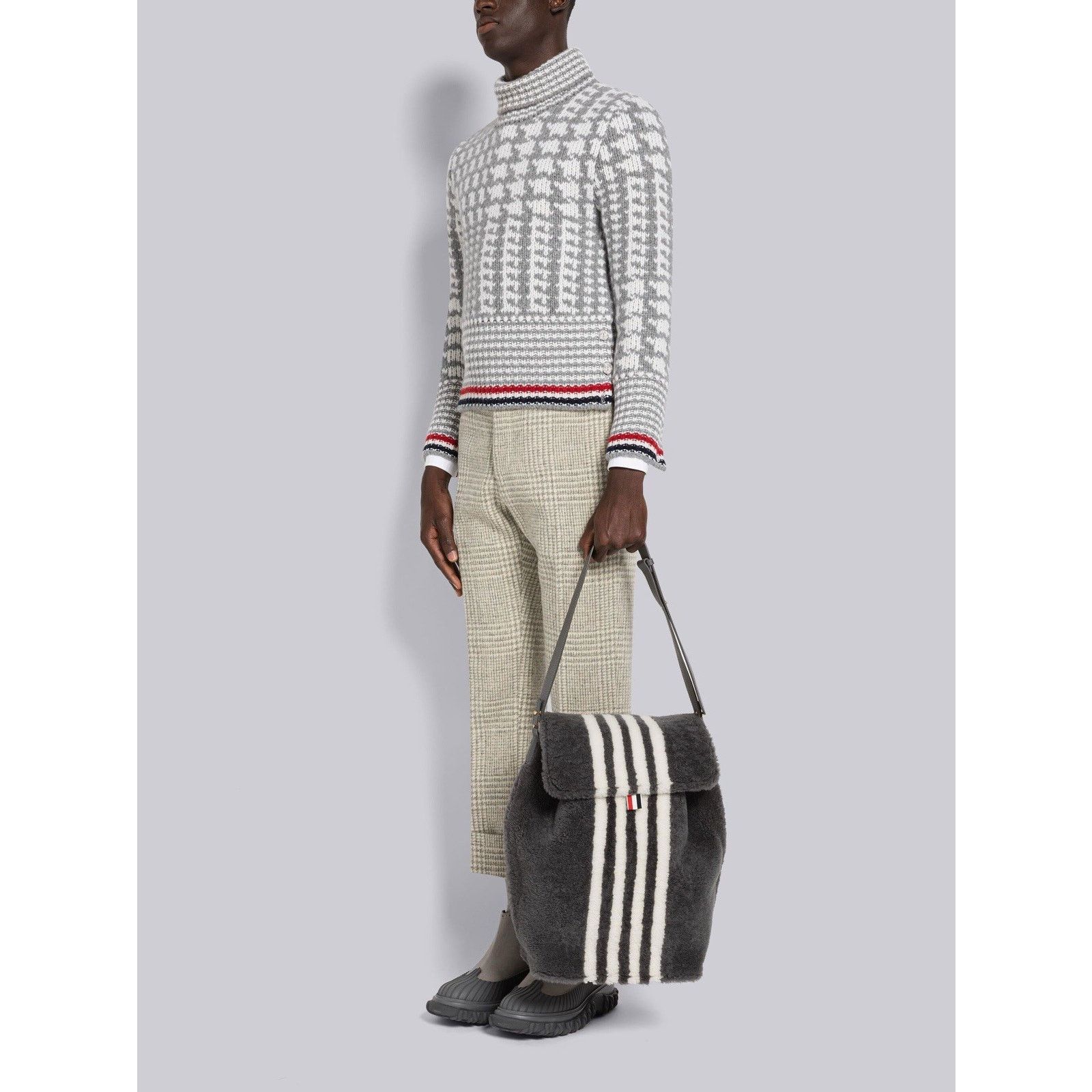 Thom Browne Rare NWT $4000 Thom Browne Grey Shearling & Leather Backpack Size ONE SIZE - 6 Thumbnail