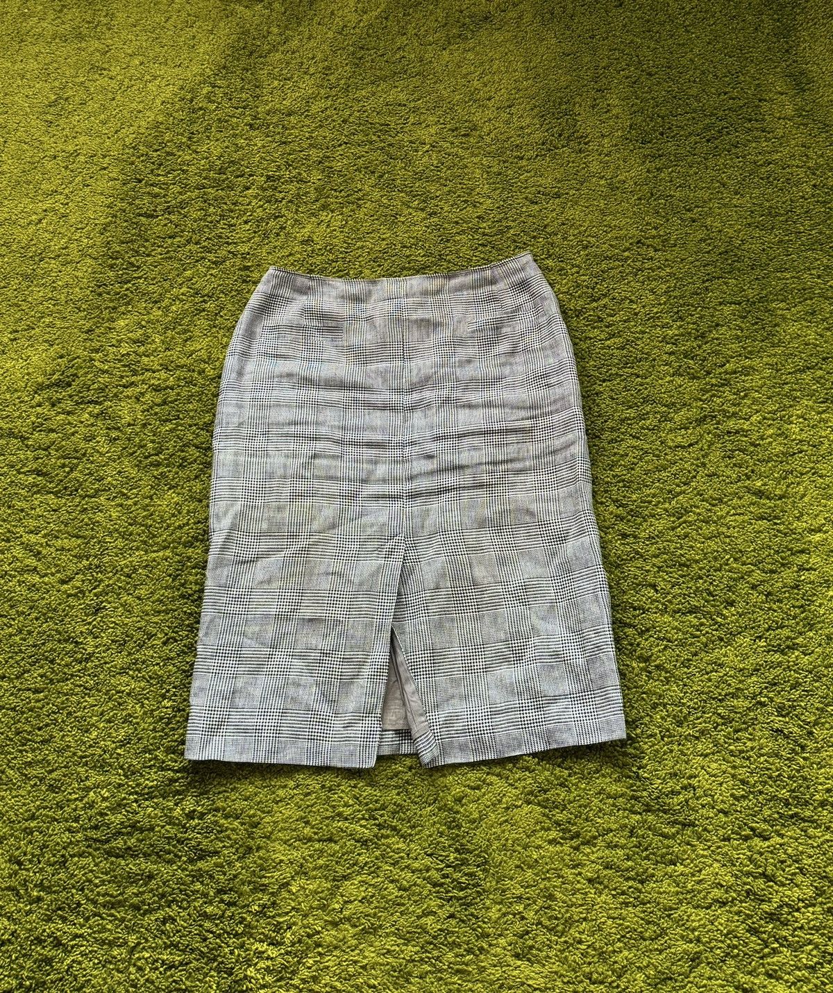 Designer × Max Mara × Weekend Max Mara Max Mara 100% linen checkered skirt Size 32" / US 10 / IT 46 - 2 Thumbnail