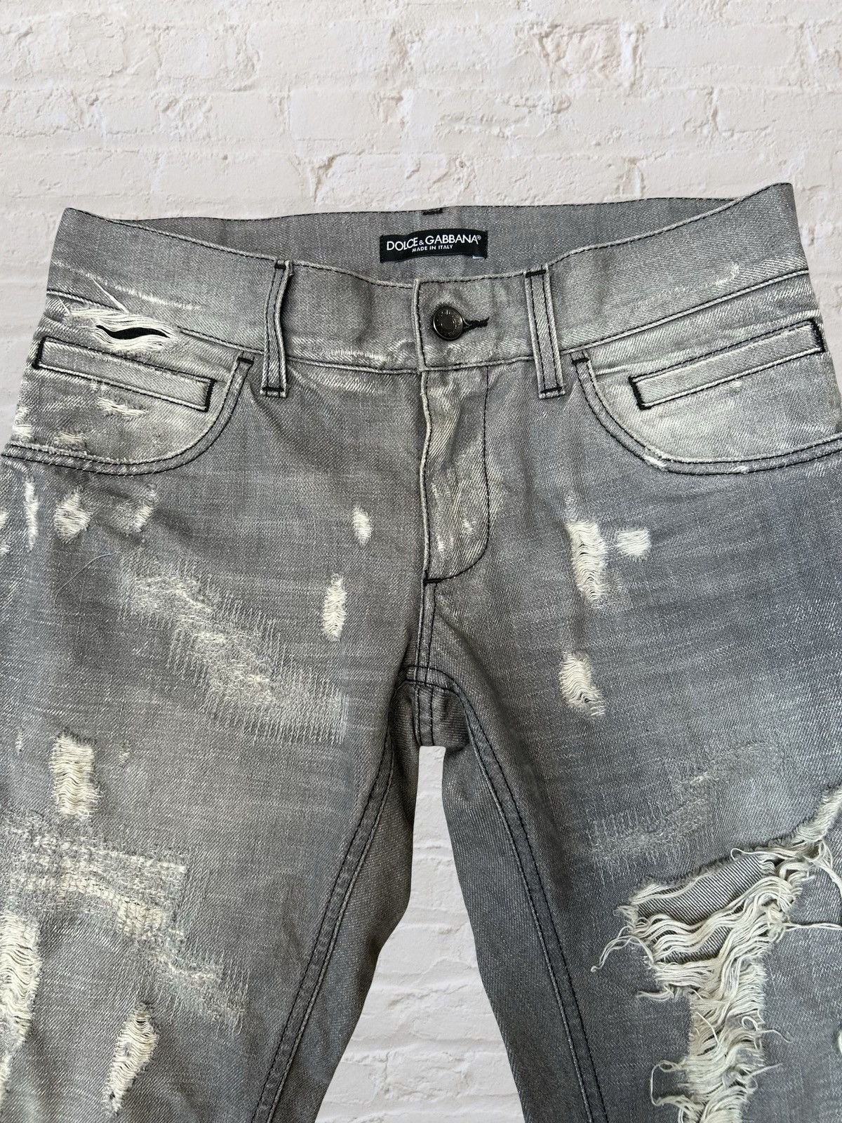 Dolce & Gabbana DOLCE & GABBANA Distressed Crash Denim Pants 44 Size US 44 / EU 60 - 2 Thumbnail