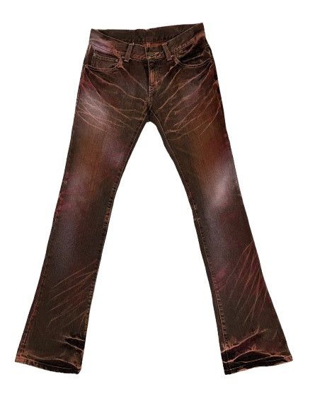 Tornado Mart Y2K Mudmax Clawmark Cherry Red Hellhound Flare jean Size US 30 / EU 46 - 1 Thumbnail