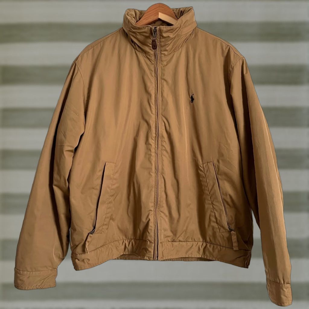 Polo Ralph Lauren Polo Ralph Lauren Jacket Coat Men's Fleece Lined Hooded Sz L Tan Polyester Lining Logo Zip Stand-Up Collar Casual Winter Outdoor Size US L / EU 52-54 / 3 - 1 Thumbnail